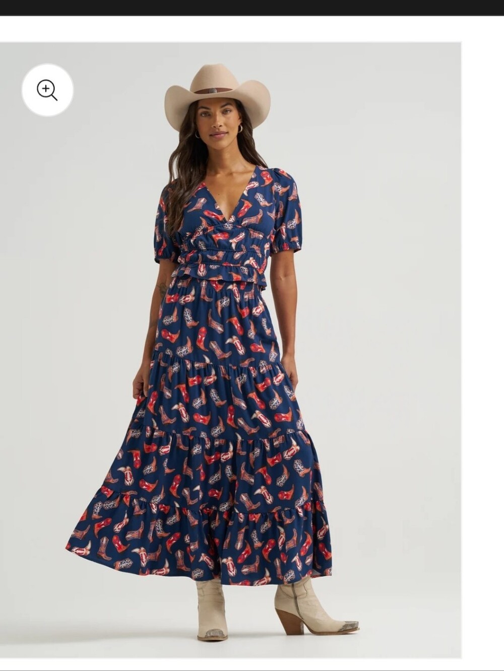 NWT Wrangler MAXINE Cowgirl Boot Print Maxi Skirt SMALL
